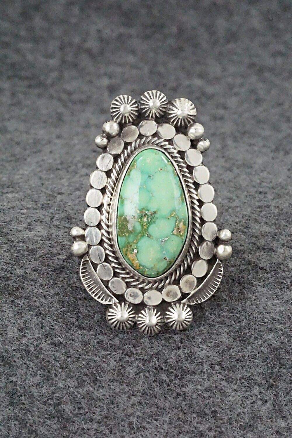 Turquoise & Sterling Silver Ring - Tom Lewis - Size 7.25