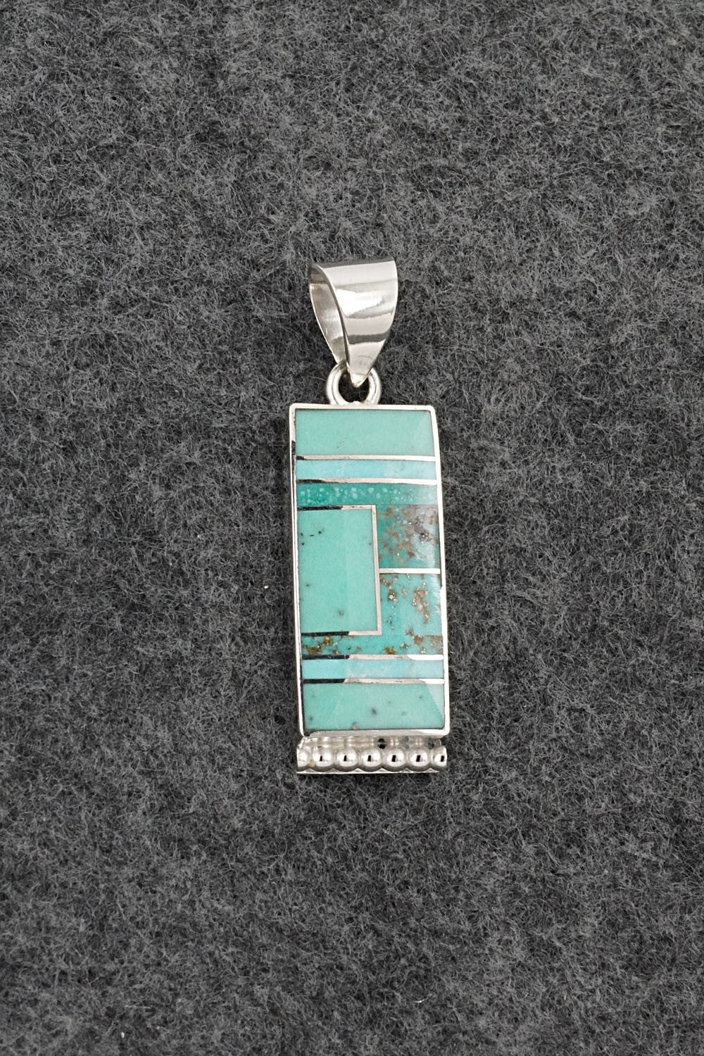 Turquoise & Sterling Silver Pendant - Curtis Manygoats