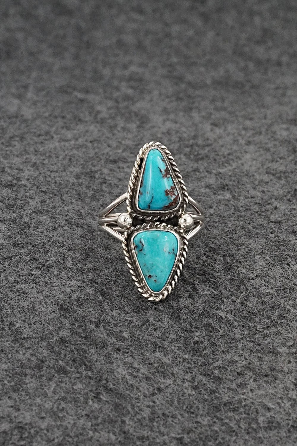 Turquoise & Sterling Silver Ring - Eugene Gruber - Size 6