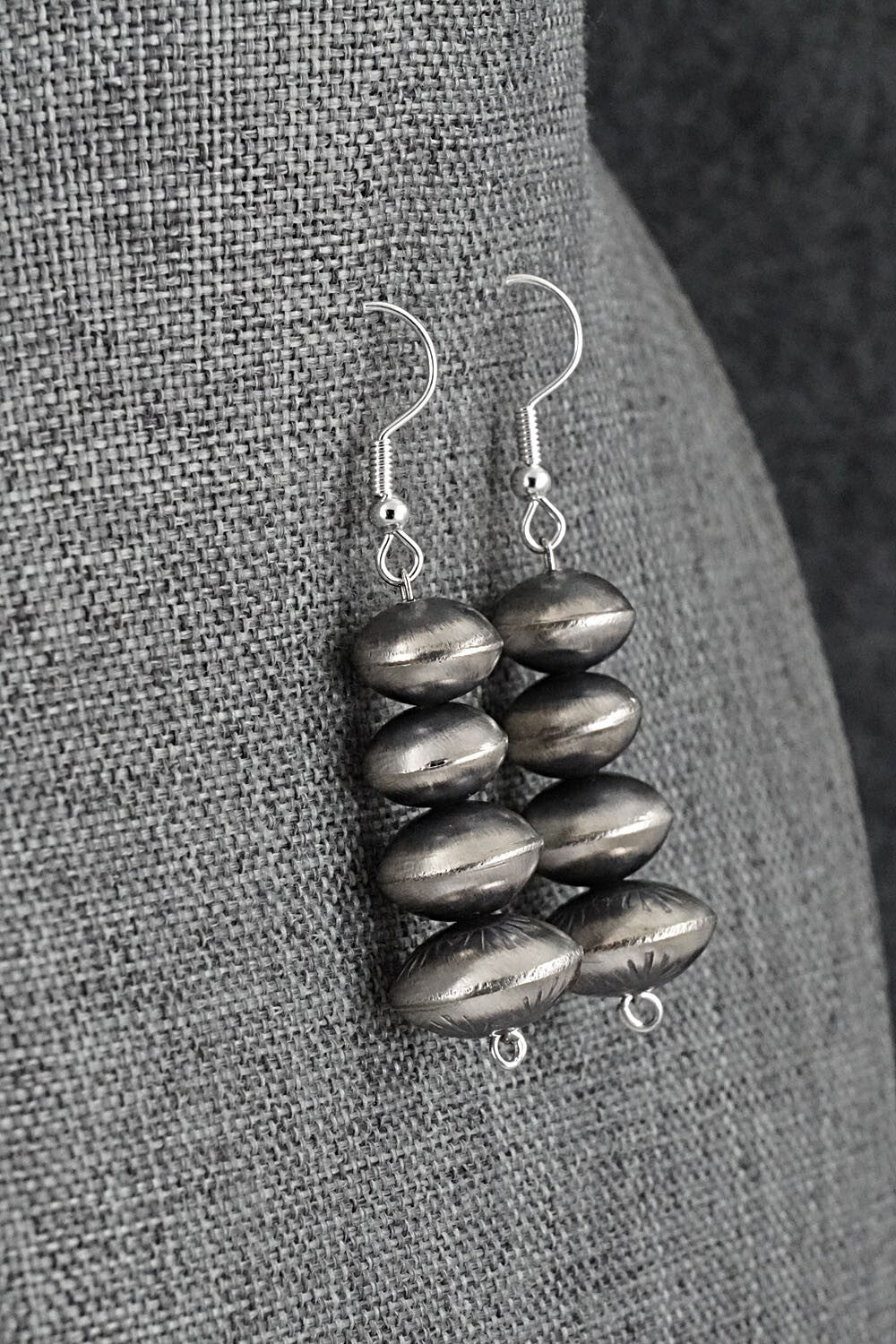 Sterling Silver Navajo Pearl Earrings - Angeline Miller