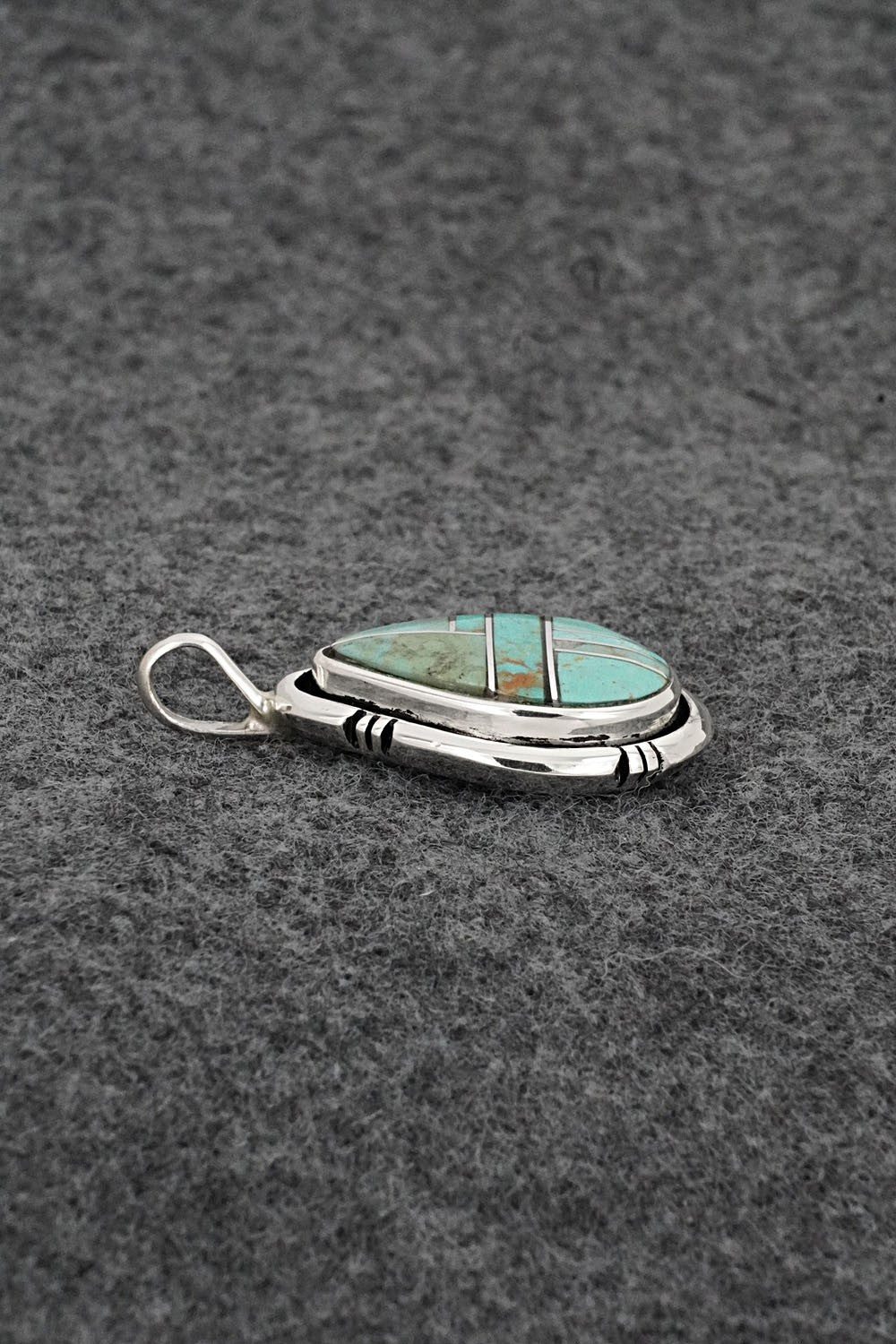 Turquoise & Sterling Silver Pendant - Joseph Martinez