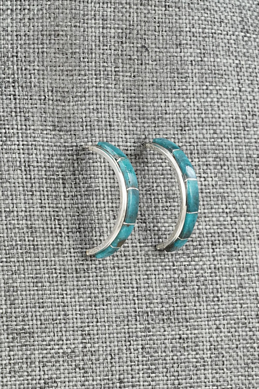 Turquoise & Sterling Silver Earrings - Gloria Waatsa