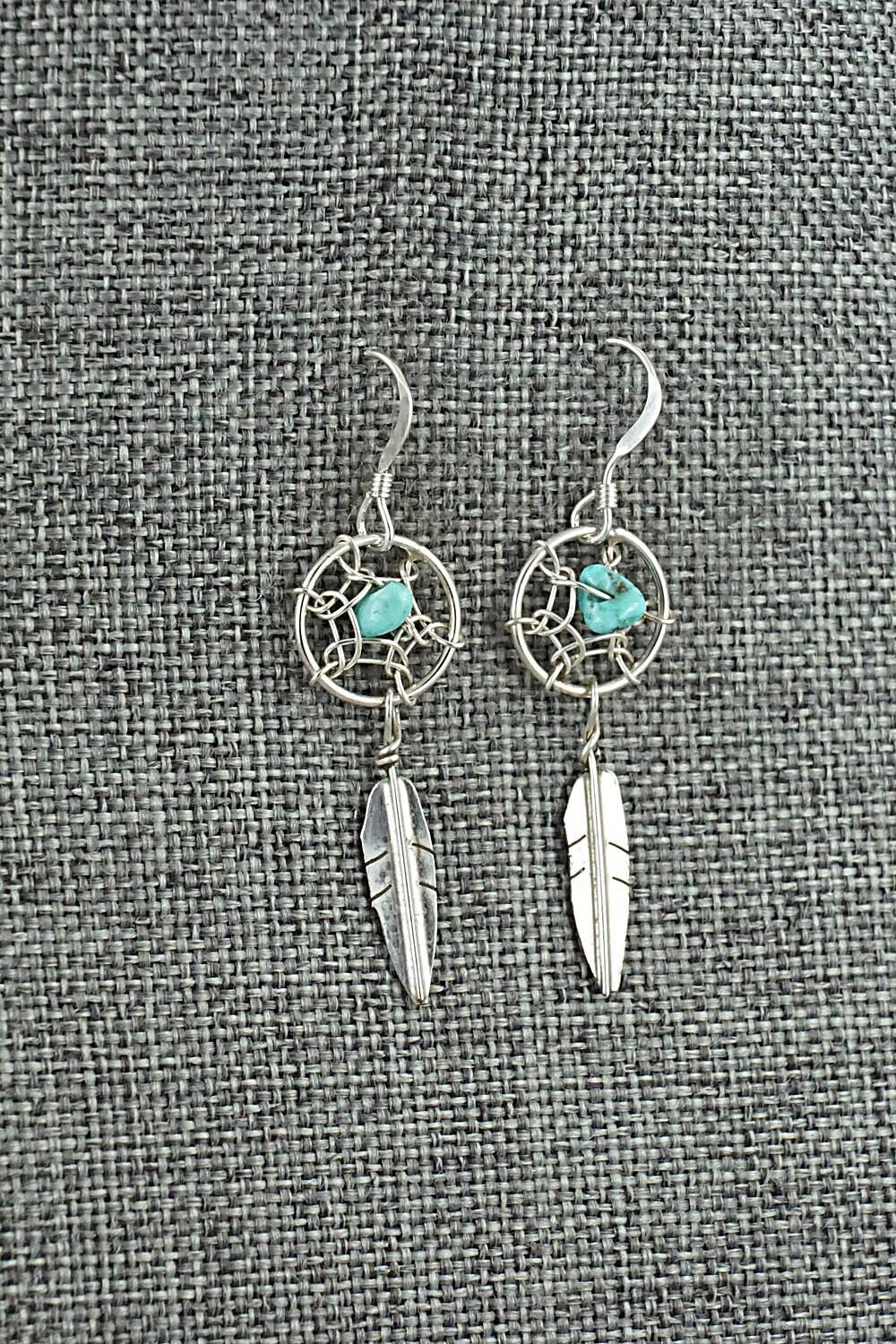 Turquoise & Sterling Silver Earrings - Lorenzo Arviso Jr.
