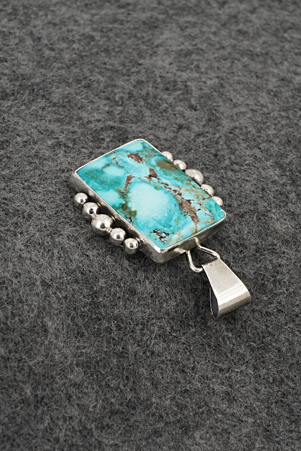 Turquoise & Sterling Silver Pendant - Eugene Gruber