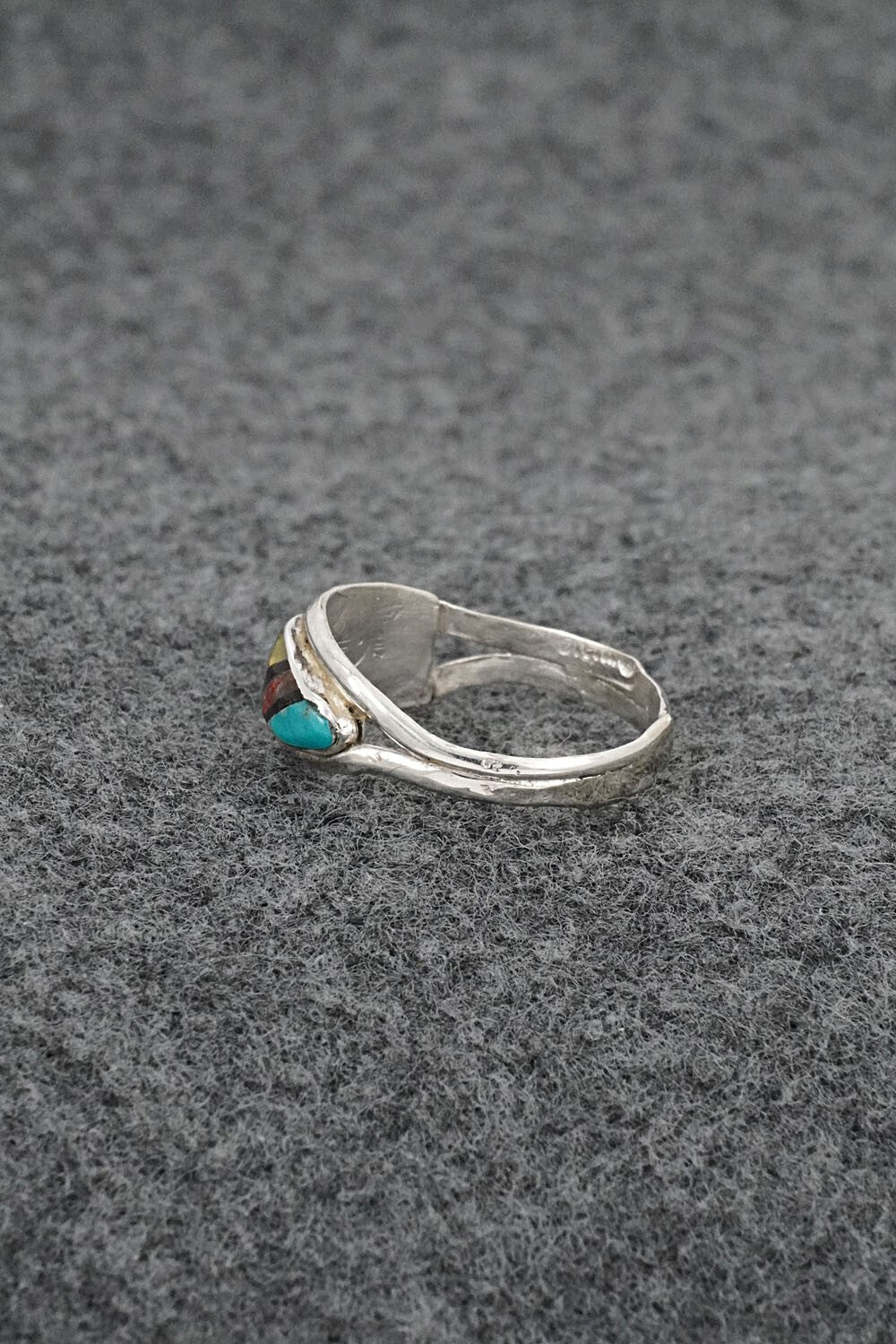 Multi-Stone & Sterling Silver Inlay Ring - Ola Eriacho - Size 7