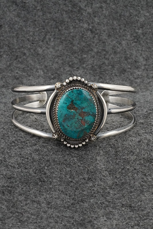 Turquoise & Sterling Silver Bracelet - Leslie Nez