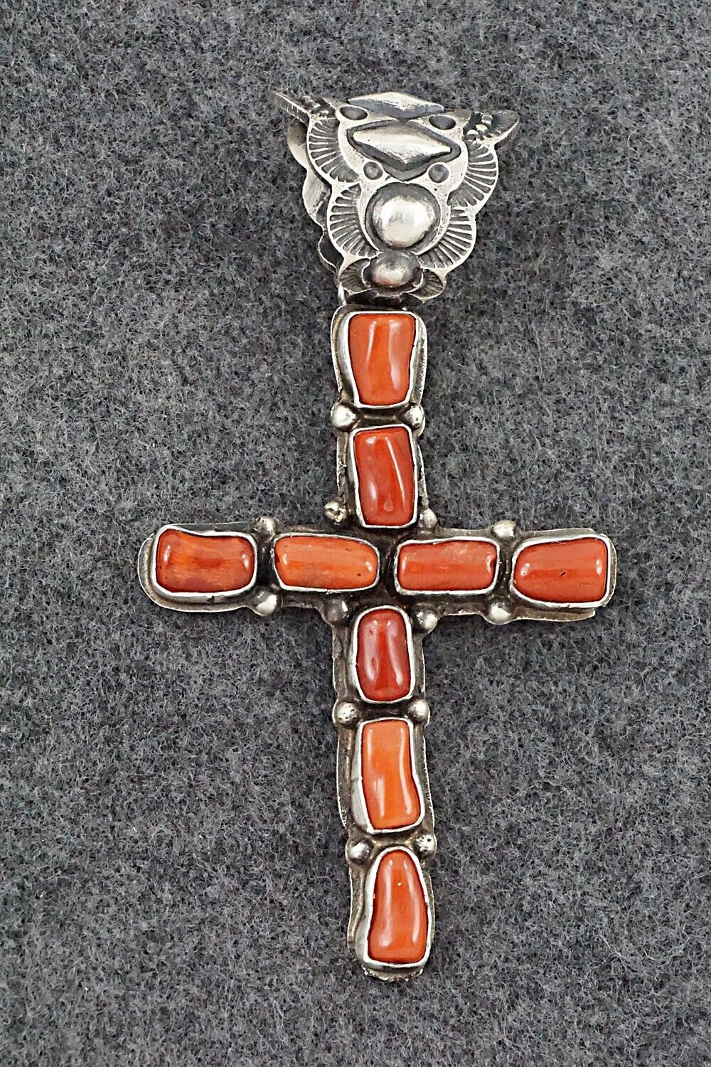 Coral & Sterling Silver Pendant - Shawn Cayatineto
