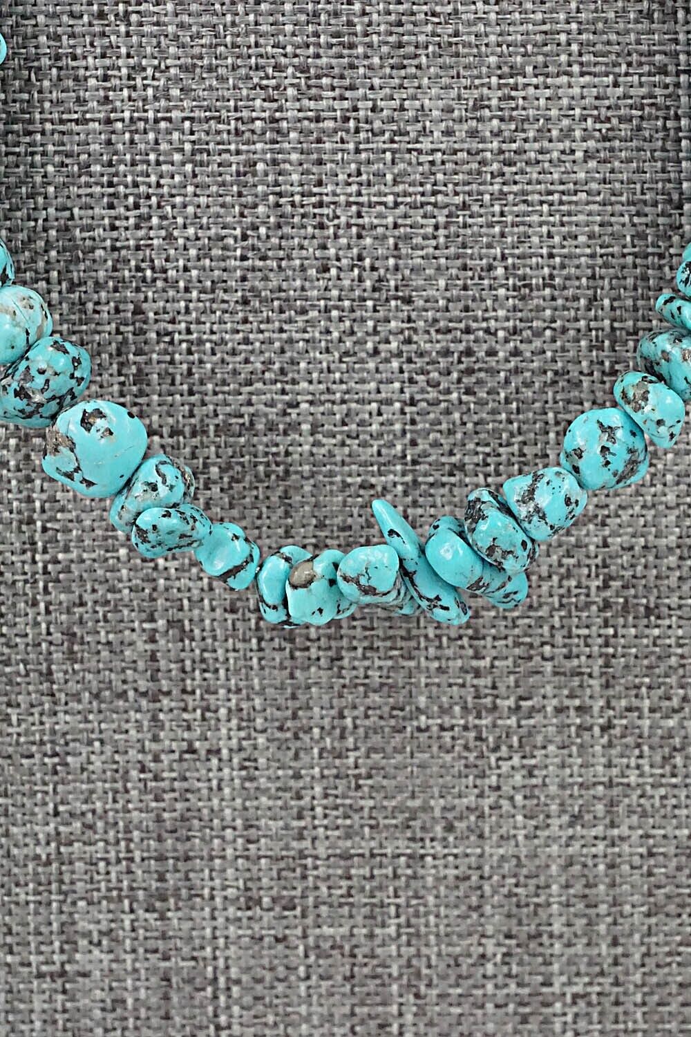 Turquoise & Sterling Silver Necklace 22" - Louise Joe