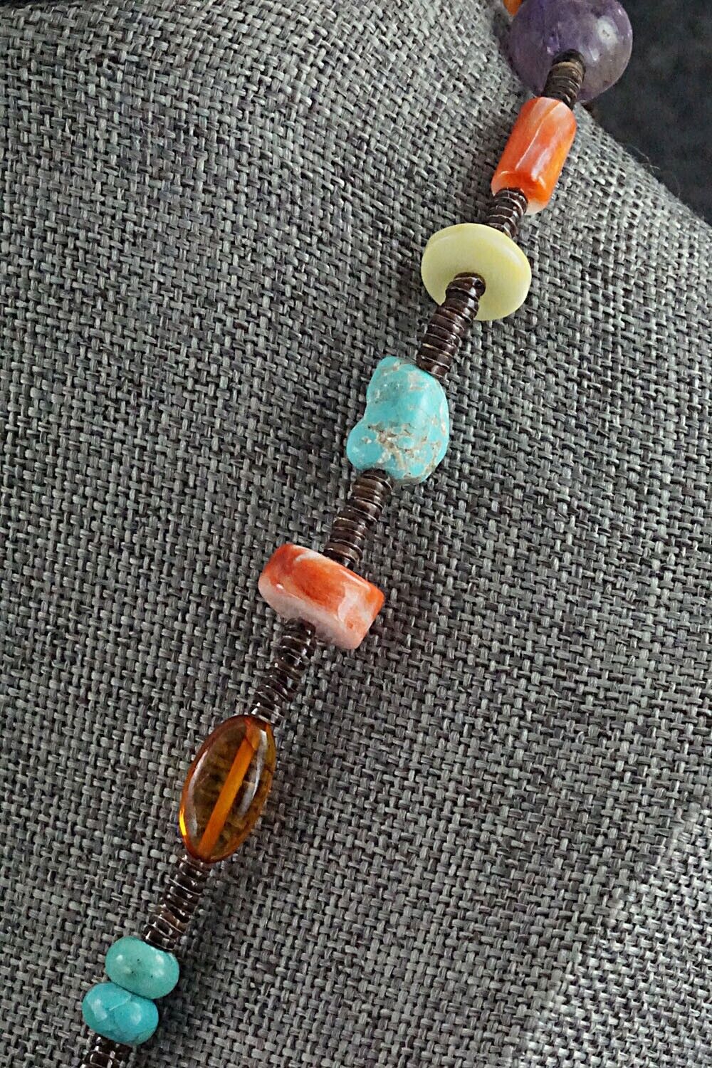 Multi-Stone and Sterling Silver Necklace - Helen Tsosie