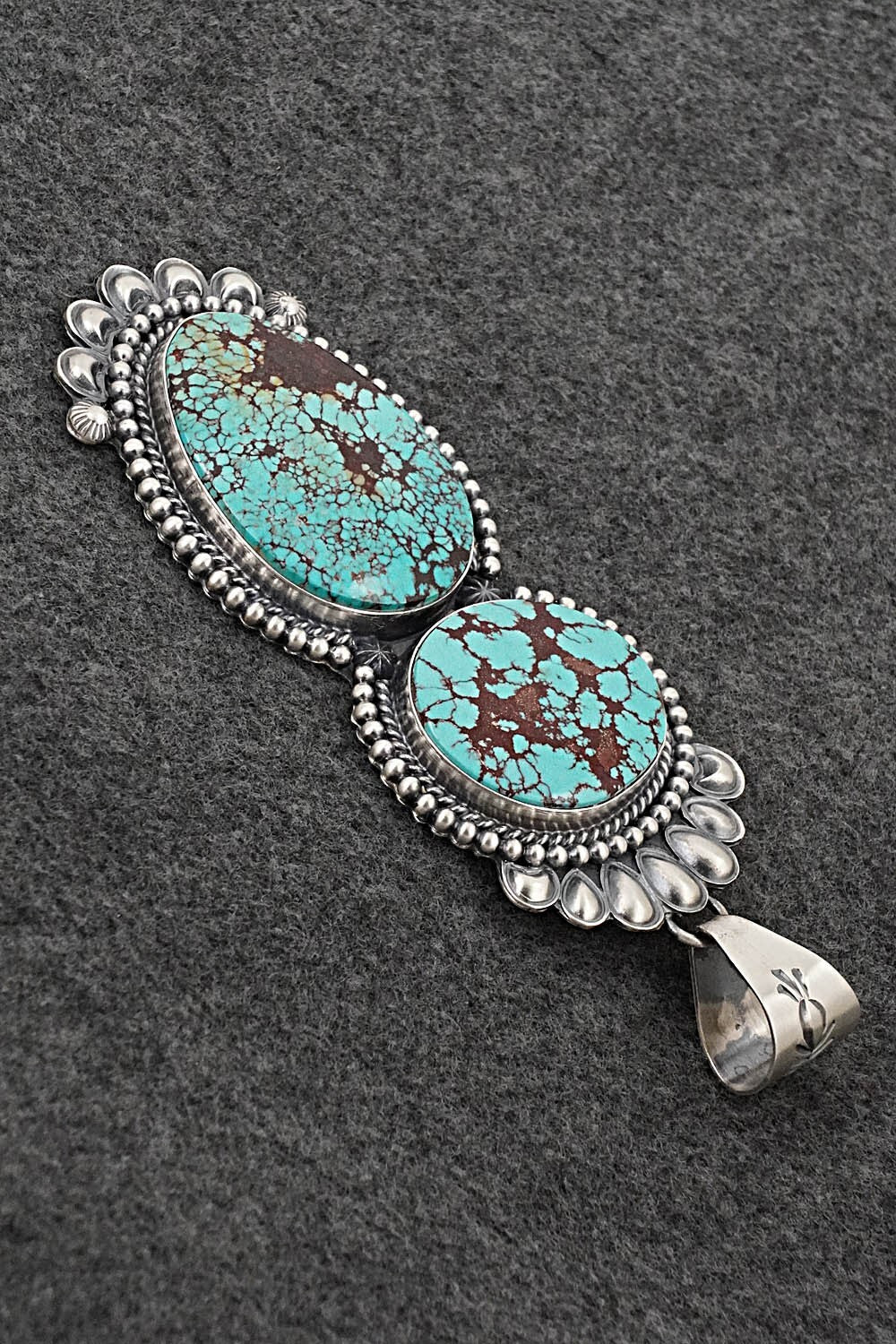 Turquoise & Sterling Silver Pendant - Raymond Delgarito