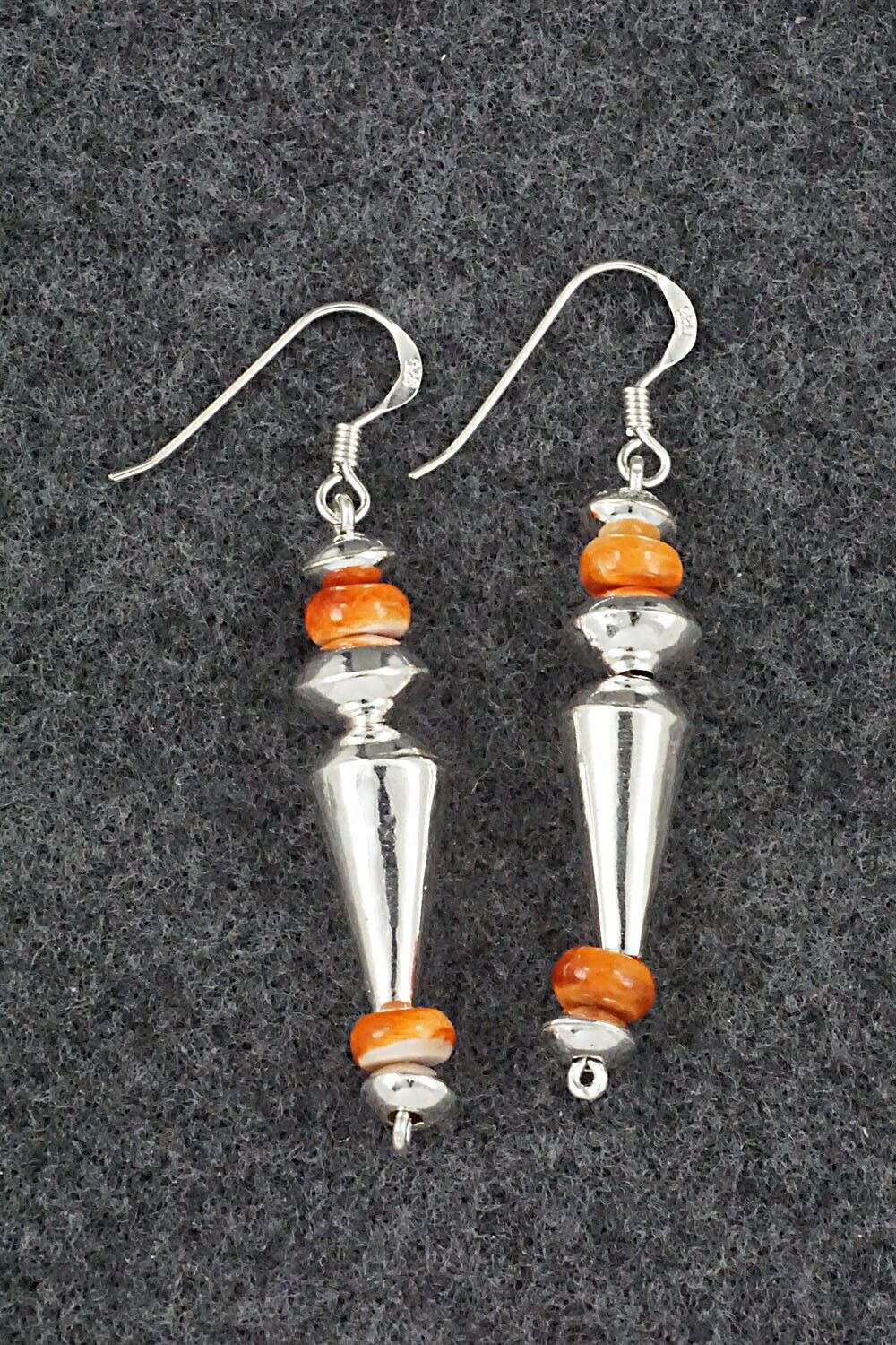 Spiny Oyster & Sterling Silver Navajo Pearl Earrings - Presley Haley