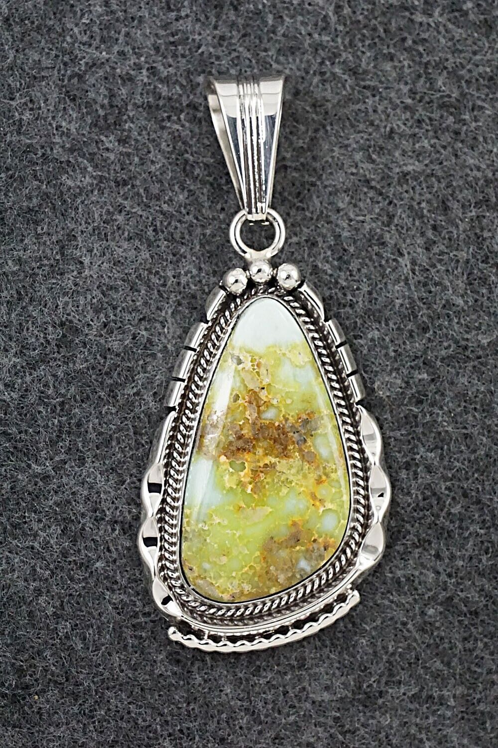 Turquoise & Sterling Silver Pendant - Samuel Yellowhair