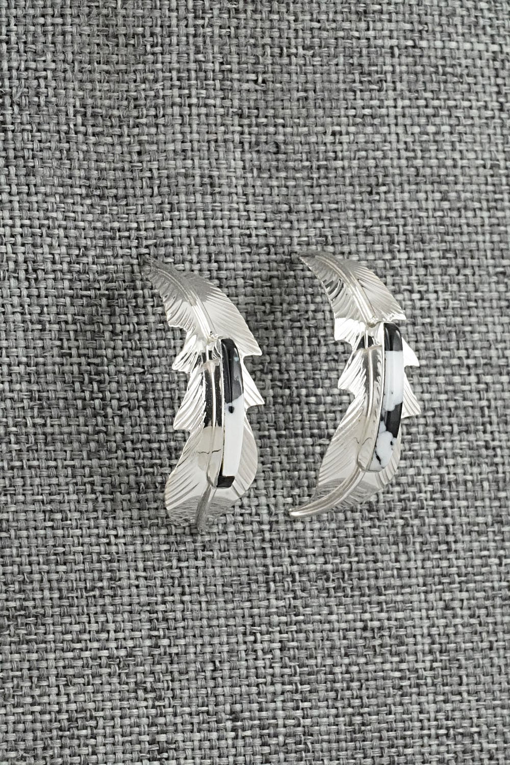 White Buffalo & Sterling Silver Earrings - Alan Barney