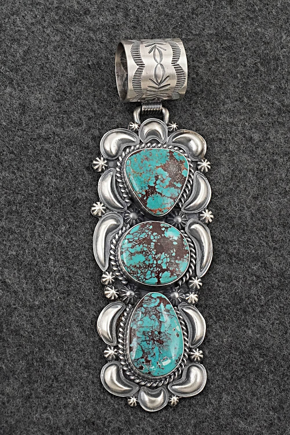 Turquoise & Sterling Silver Pendant - Raymond Delgarito