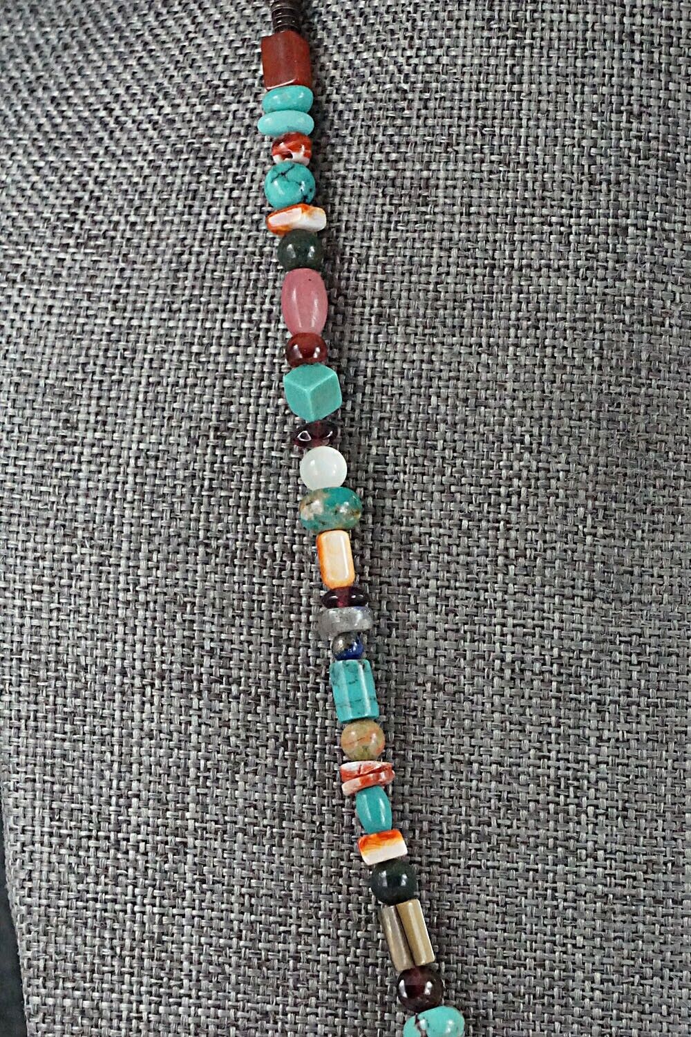 Multi-Stone and Sterling Silver Necklace - Helen Tsosie