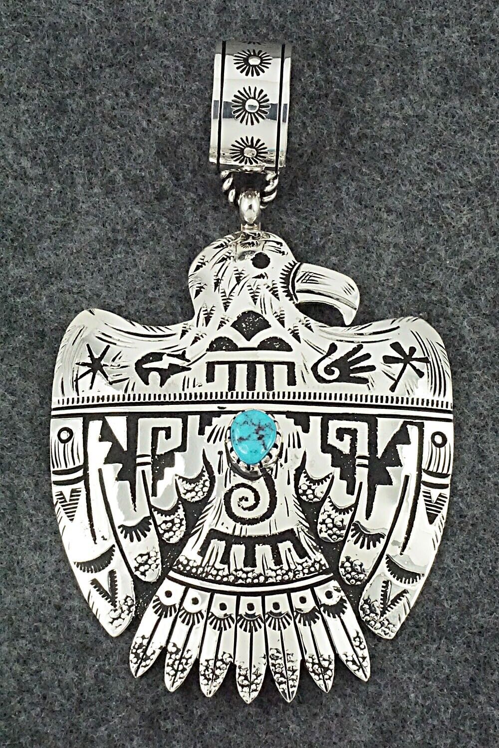 Turquoise & Sterling Silver Pendant - Richard Singer