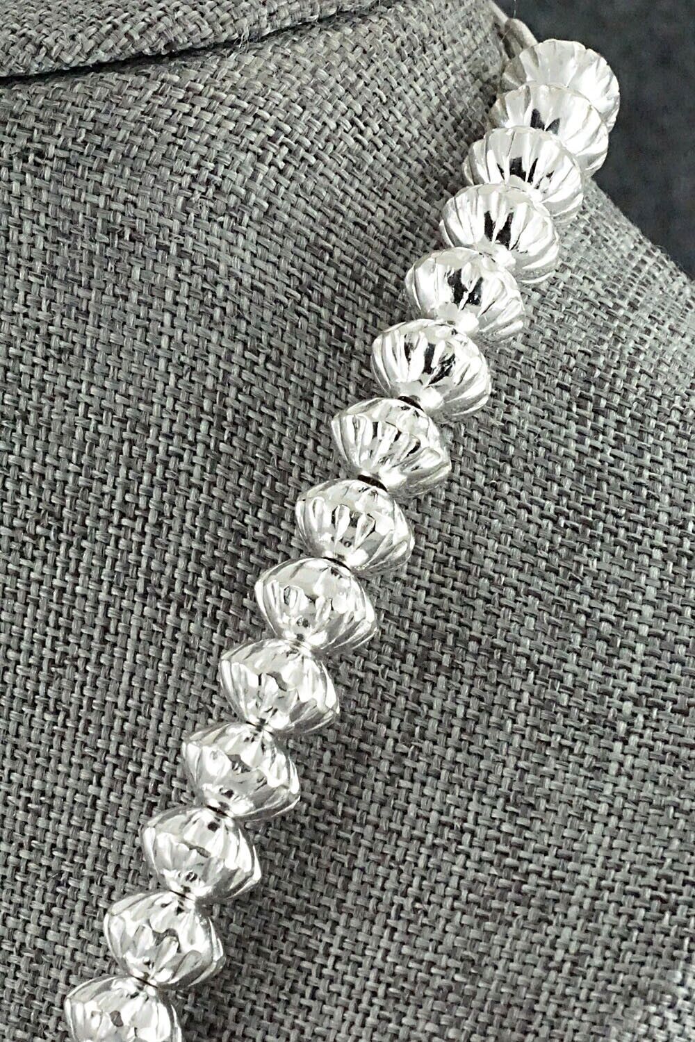 Sterling Silver Navajo Pearl Necklace 22" - Crystal Haley