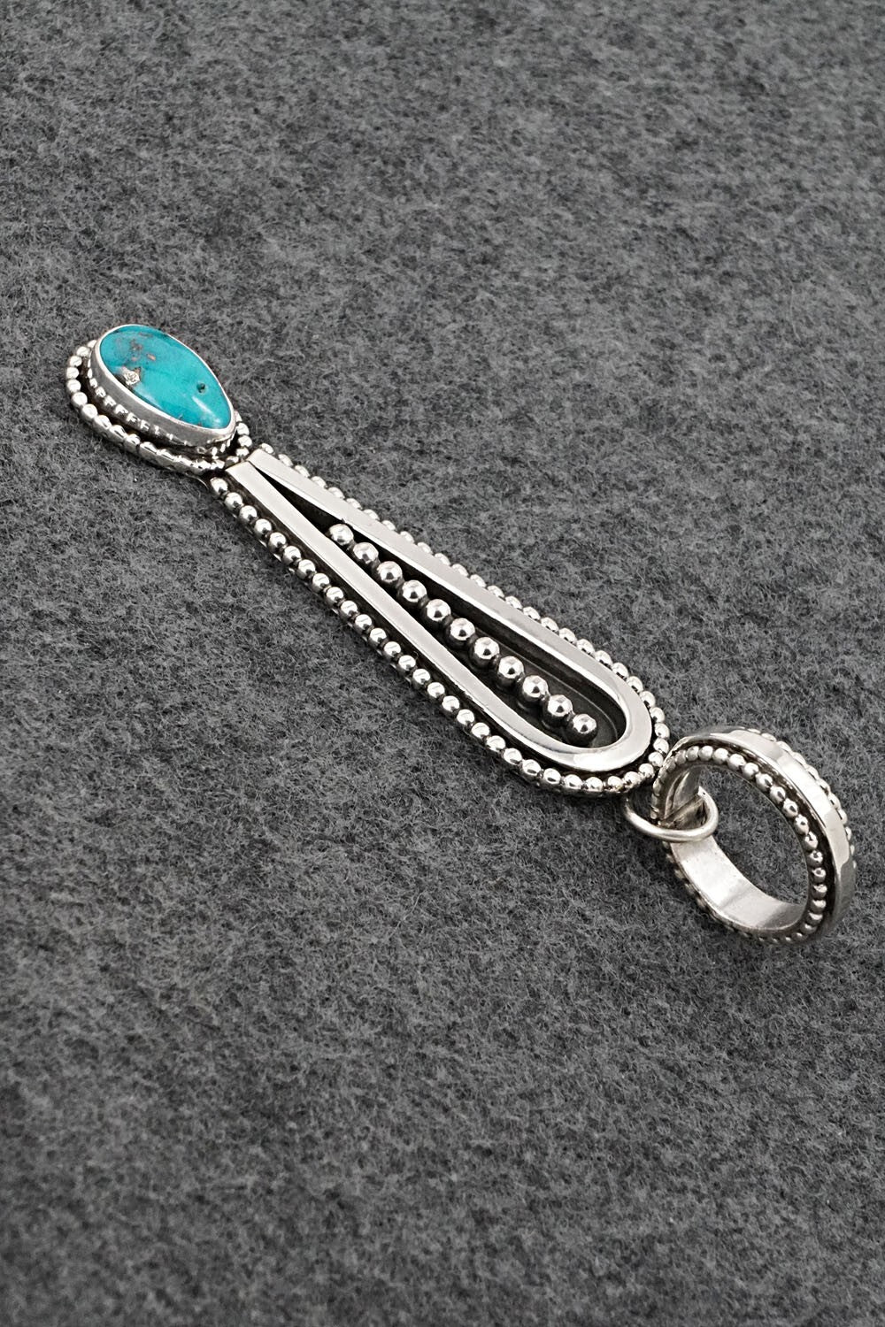 Turquoise & Sterling Silver Pendant - Jonathan Nez