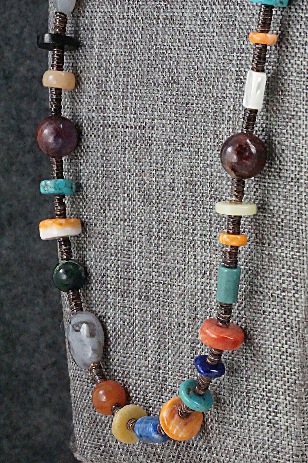Multi-Stone and Sterling Silver Necklace - Helen Tsosie