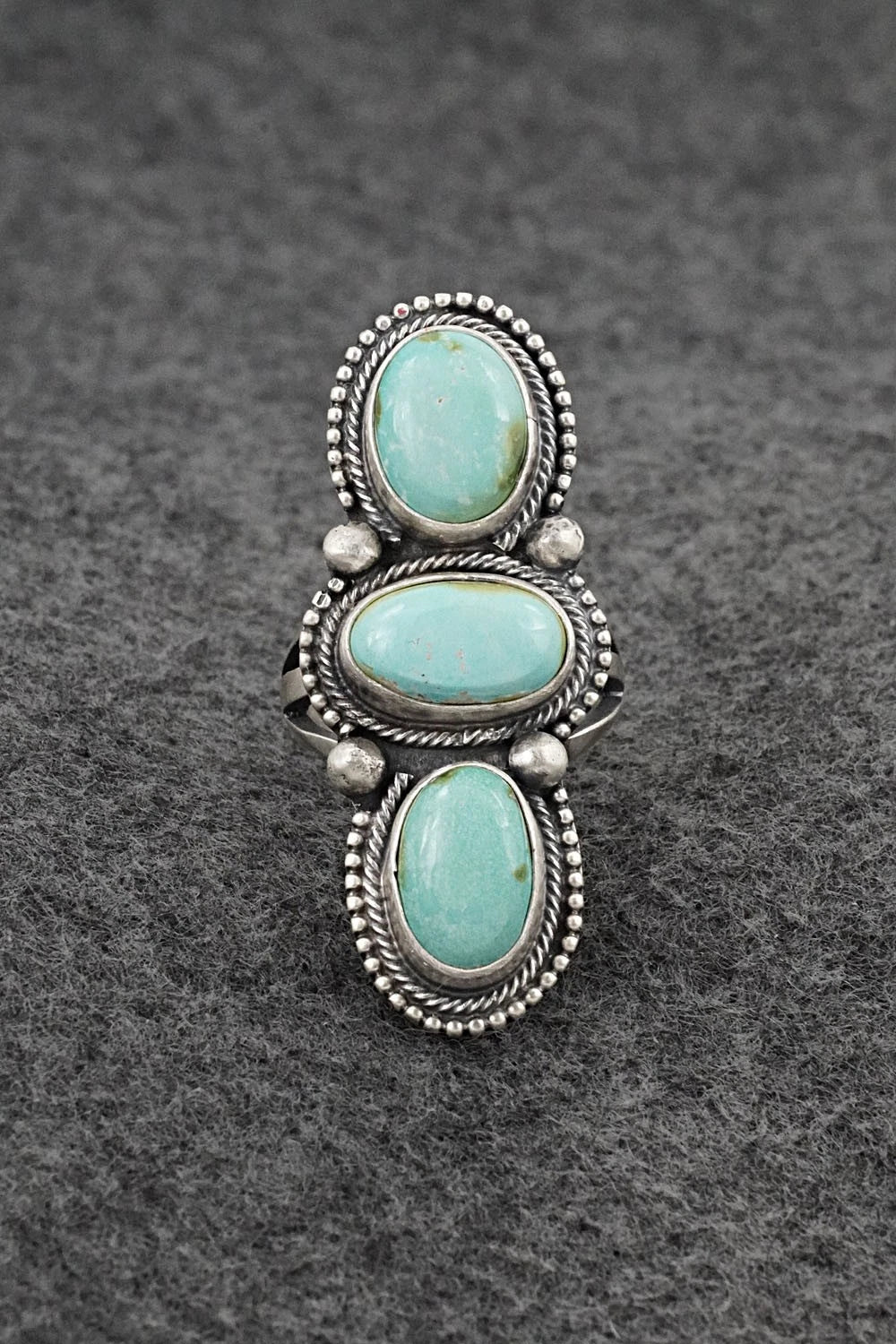 Turquoise & Sterling Silver Ring - Bobby Johnson - Size 7