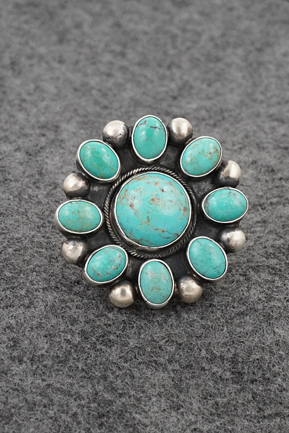 Turquoise & Sterling Silver Ring - Kathleen Livingston - Size Adjustable