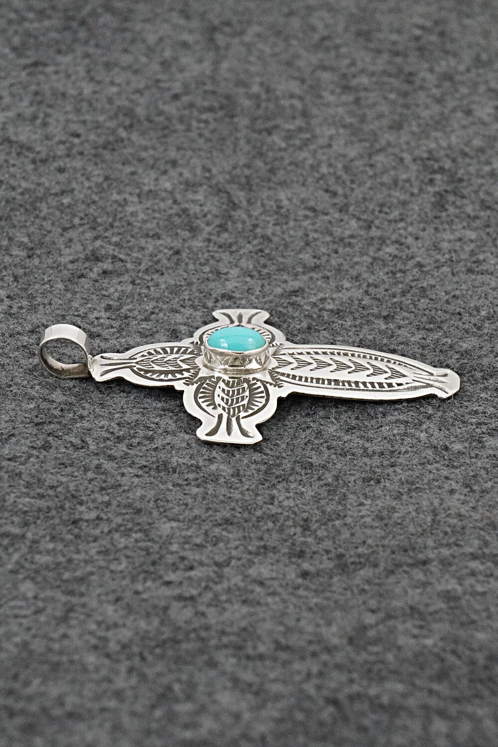 Turquoise & Sterling Silver Pendant - Arnold Blackgoat
