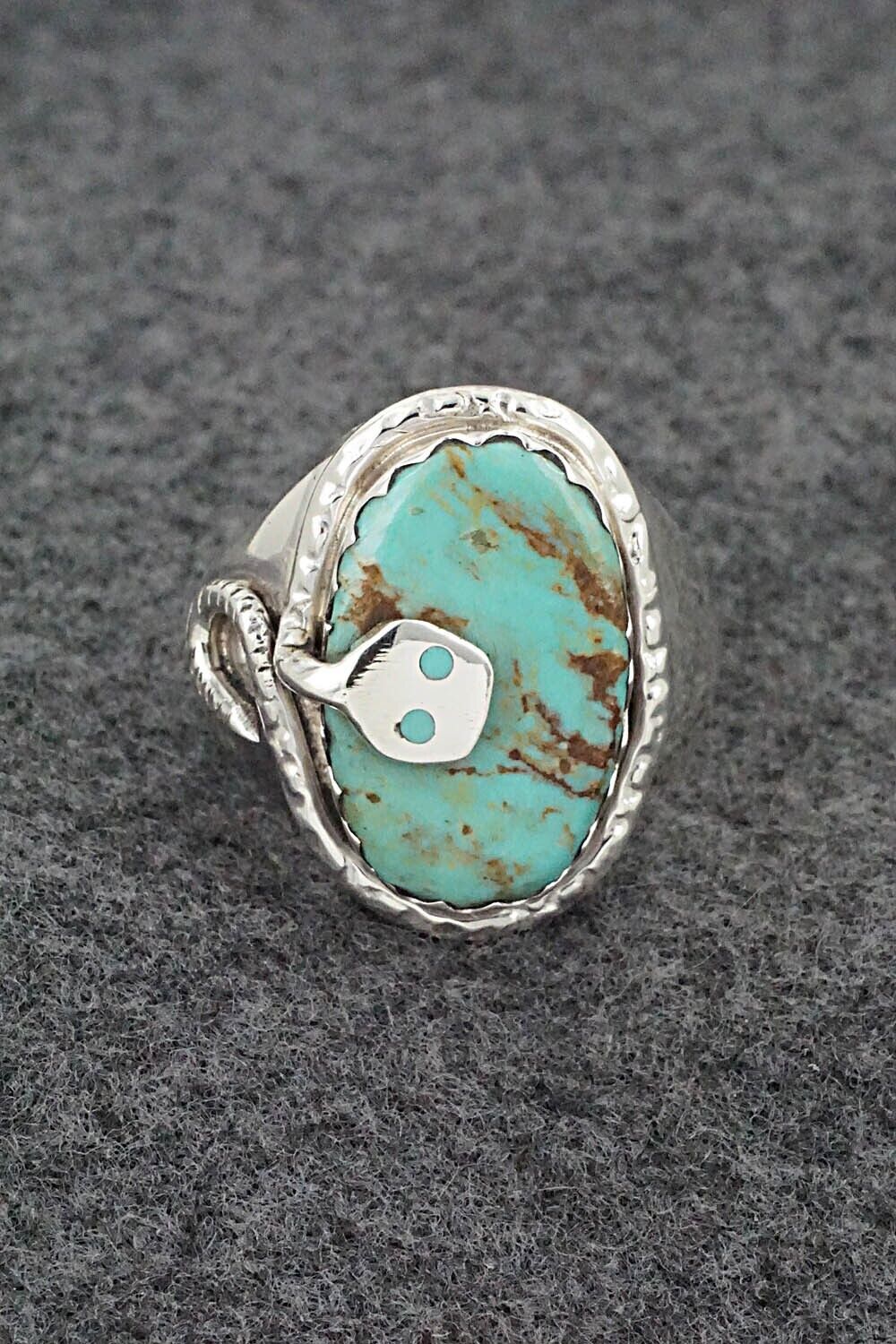 Turquoise & Sterling Silver Ring - Joy Calavaza - Size 11