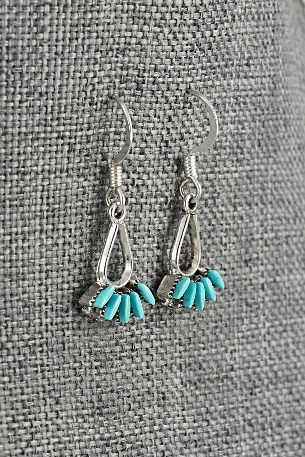 Turquoise & Sterling Silver Necklace and Earrings Set - Mildred Ukestine