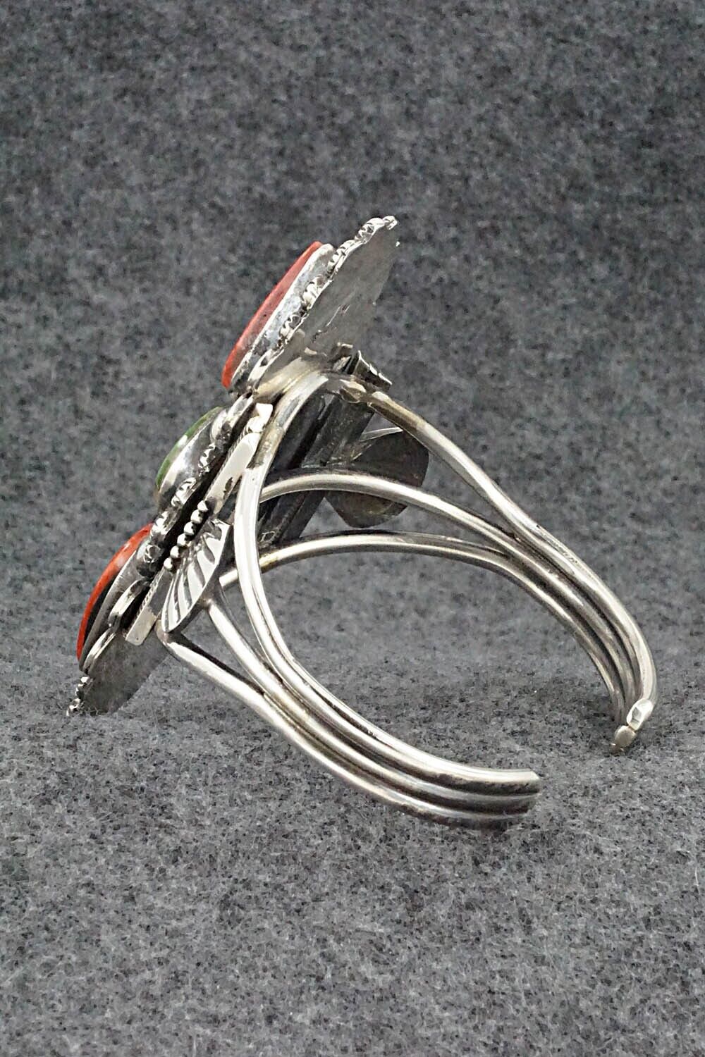 Spiny Oyster, Turquoise & Sterling Silver Bracelet - Jess Martinez