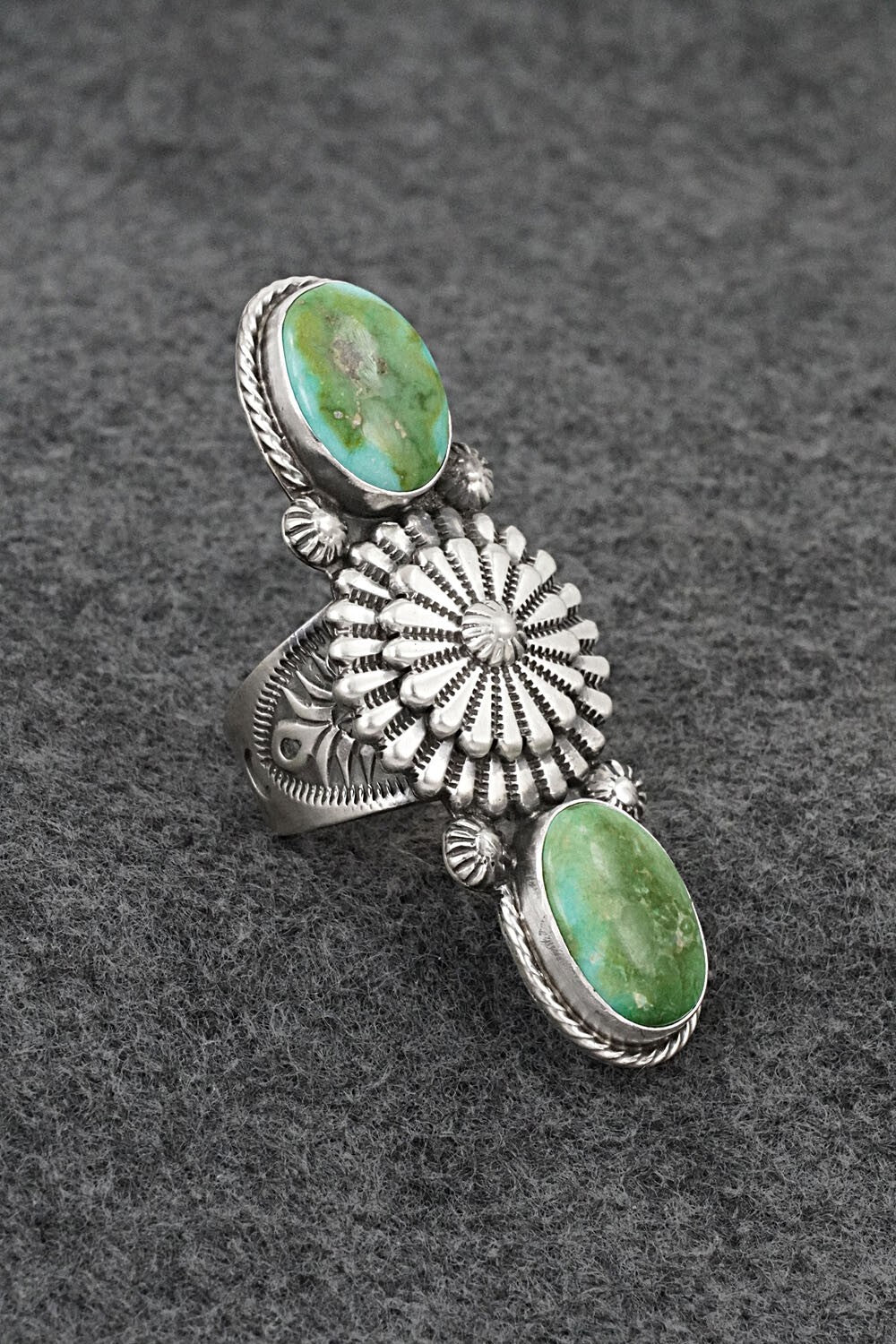 Turquoise & Sterling Silver Ring - Samuel Yellowhair - Size 6.5