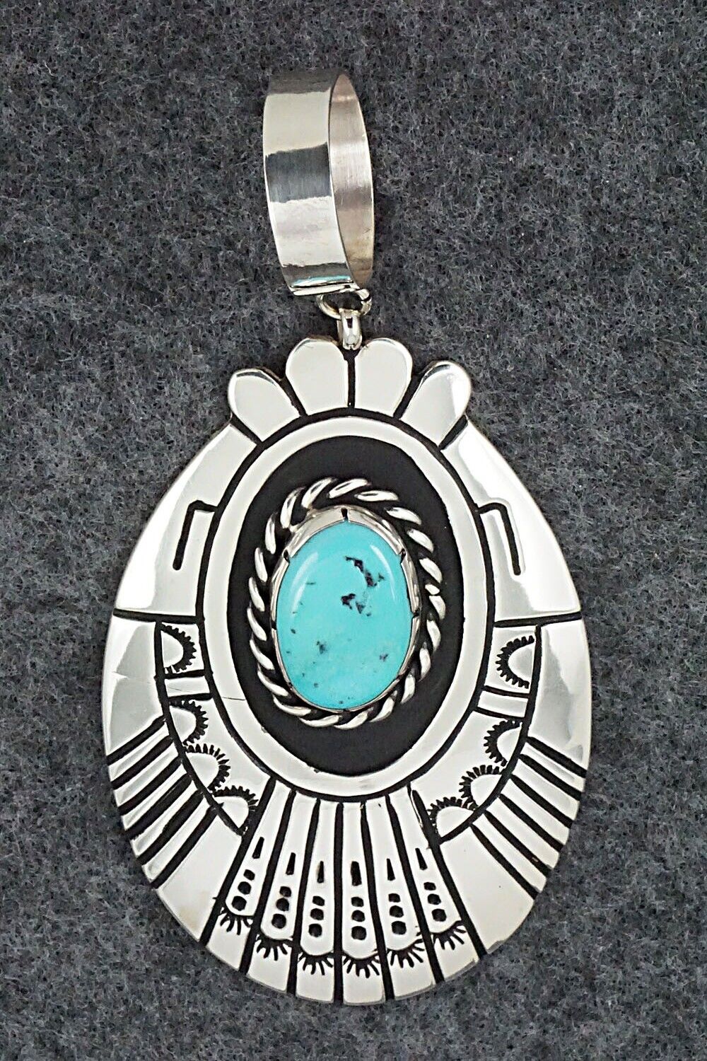 Turquoise & Sterling Silver Pendant - Rosita Singer