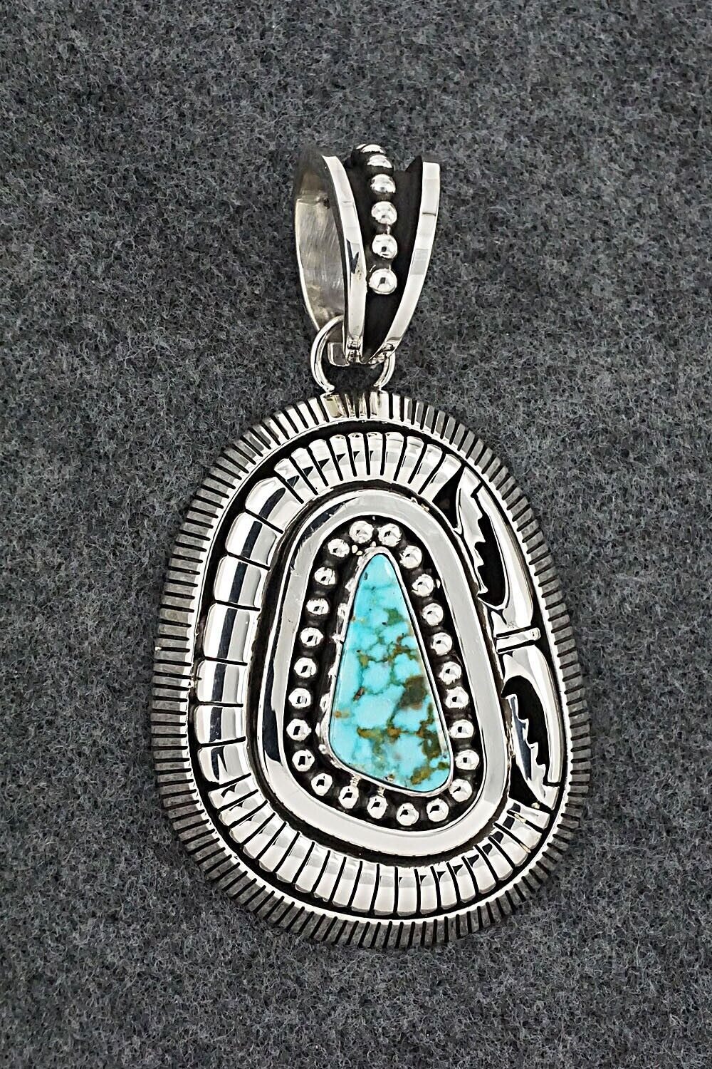 Turquoise & Sterling Silver Pendant - Jonathan Nez