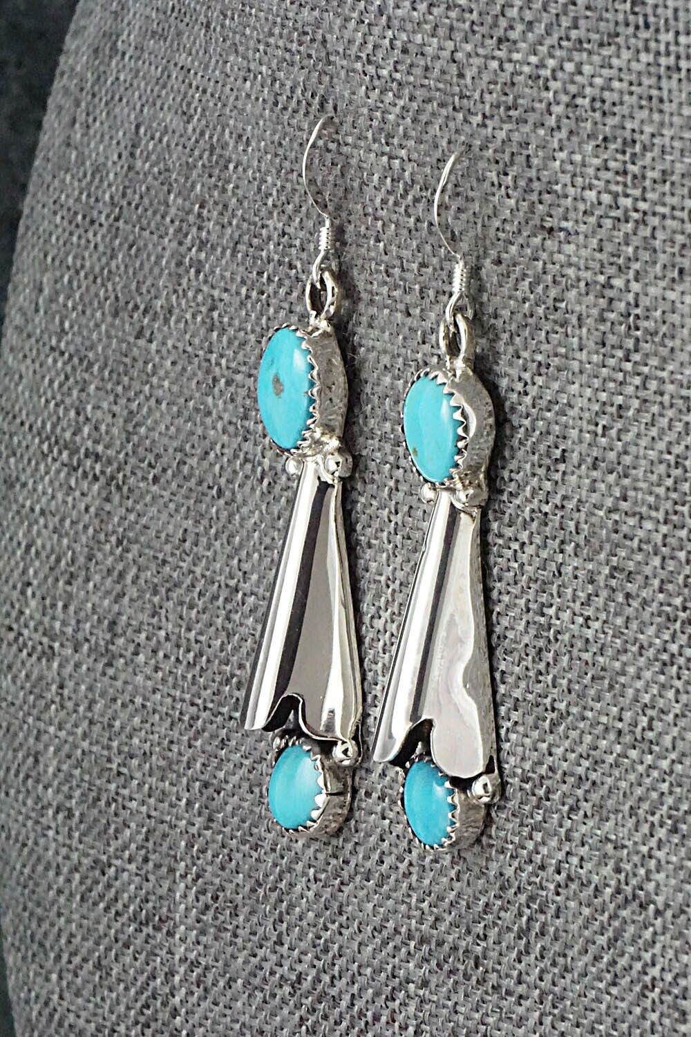 Turquoise & Sterling Silver Earrings - Roger Pino