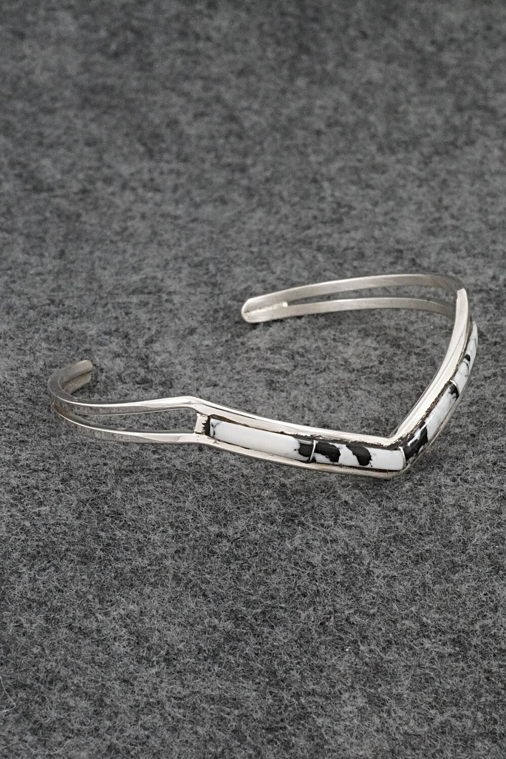White Buffalo & Sterling Silver Inlay Bracelet - Jamie Johnson