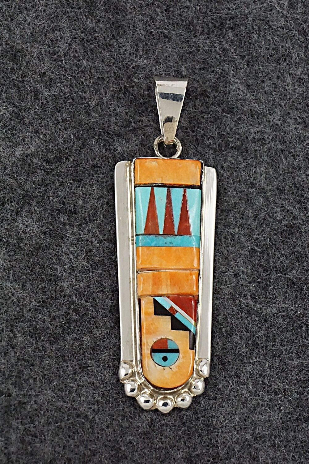 Multi Stone & Sterling Silver Pendant - Patty Edaakie