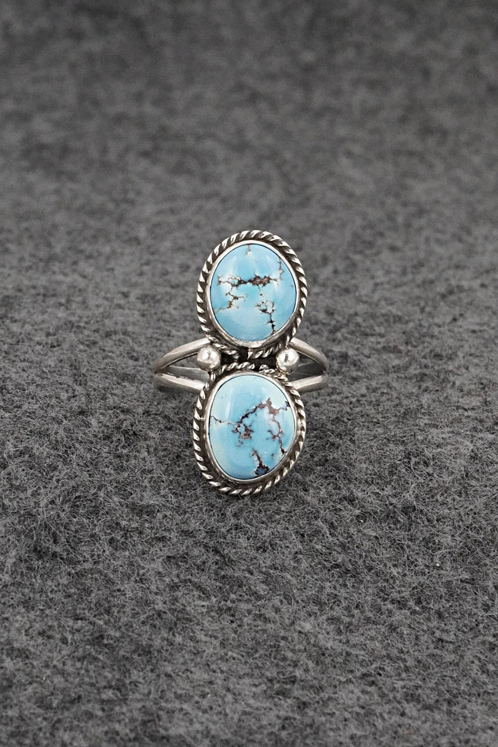 Turquoise & Sterling Silver Ring - Eugene Gruber - Size 7