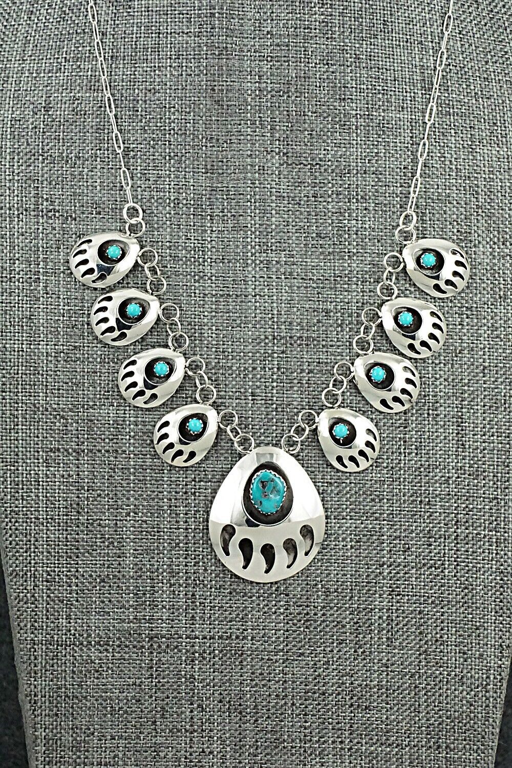 Turquoise & Sterling Silver Necklace - Leroy Parker