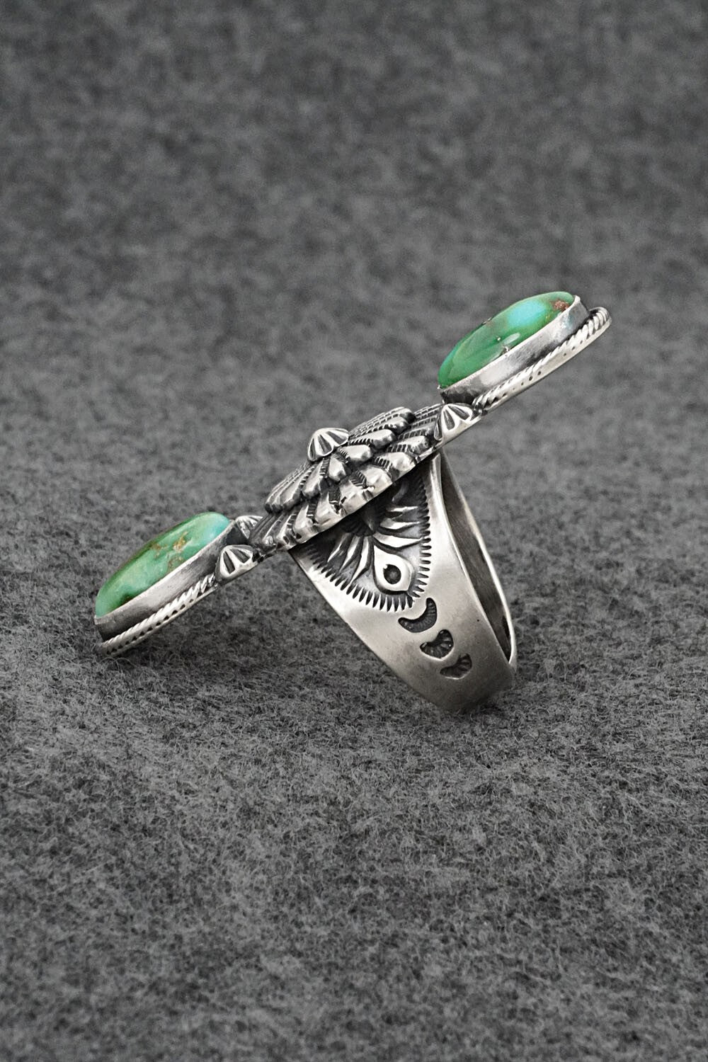 Turquoise & Sterling Silver Ring - Samuel Yellowhair - Size 9.5
