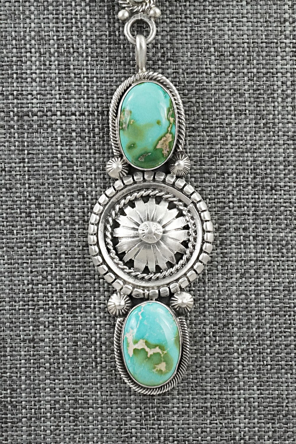 Turquoise & Sterling Silver Necklace - Tom Lewis