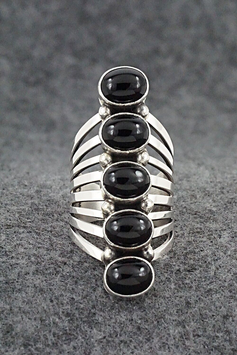 Onyx & Sterling Silver Ring - Thomas Yazzie - Size 10
