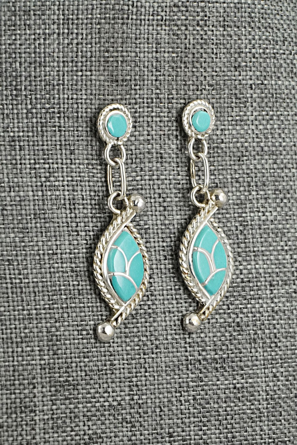 Turquoise & Sterling Silver Earrings - Carlen Seoutewa