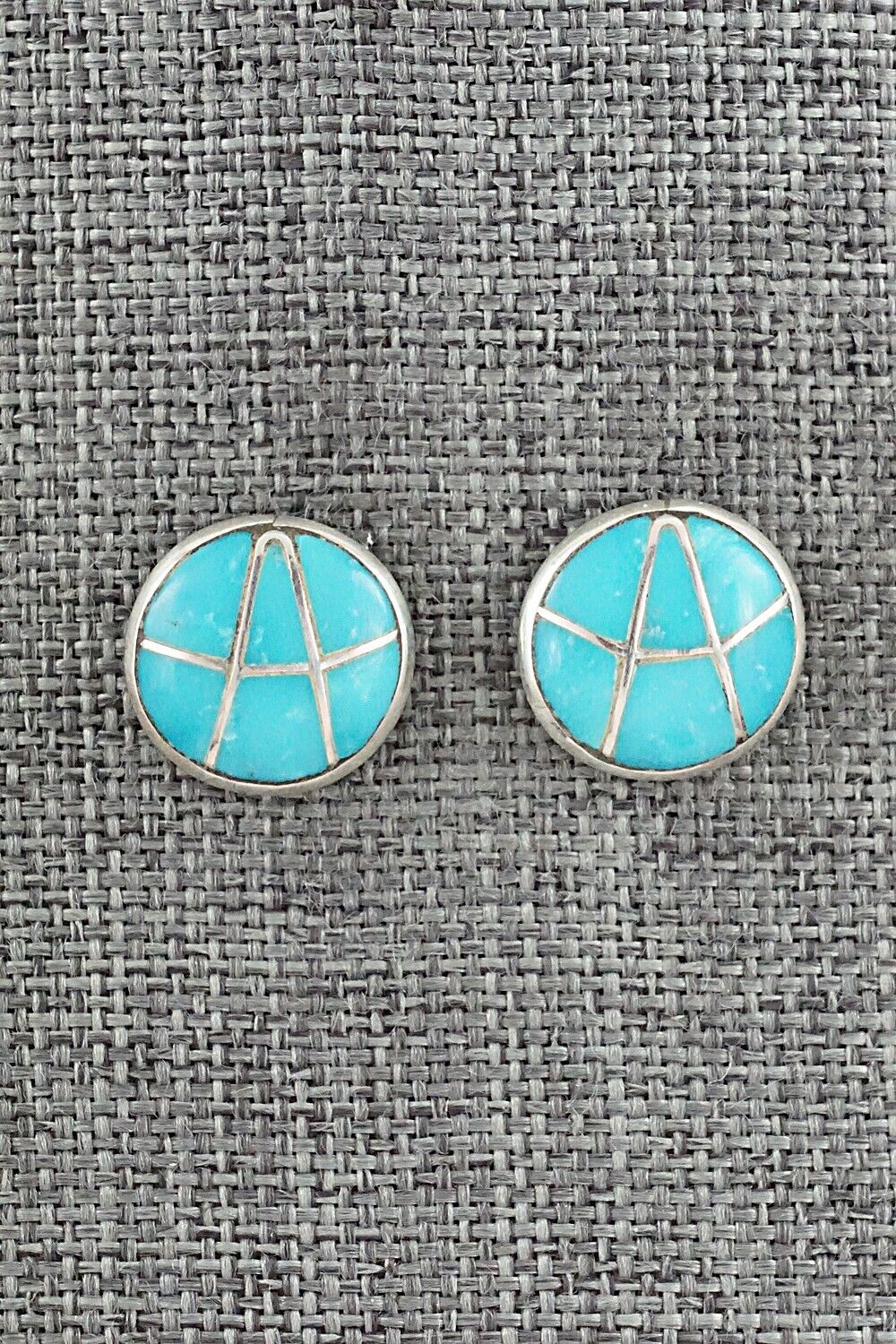 Turquoise & Sterling Silver Inlay Earrings - Laurie Kallestewa
