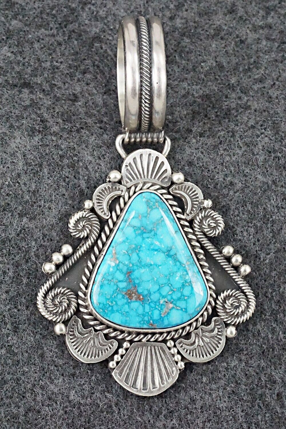 Turquoise & Sterling Silver Pendant - Michael Calladitto