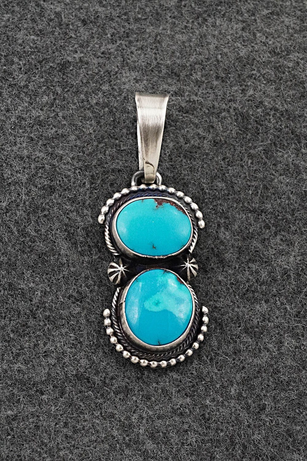 Turquoise & Sterling Silver Pendant - Darrin Livingston