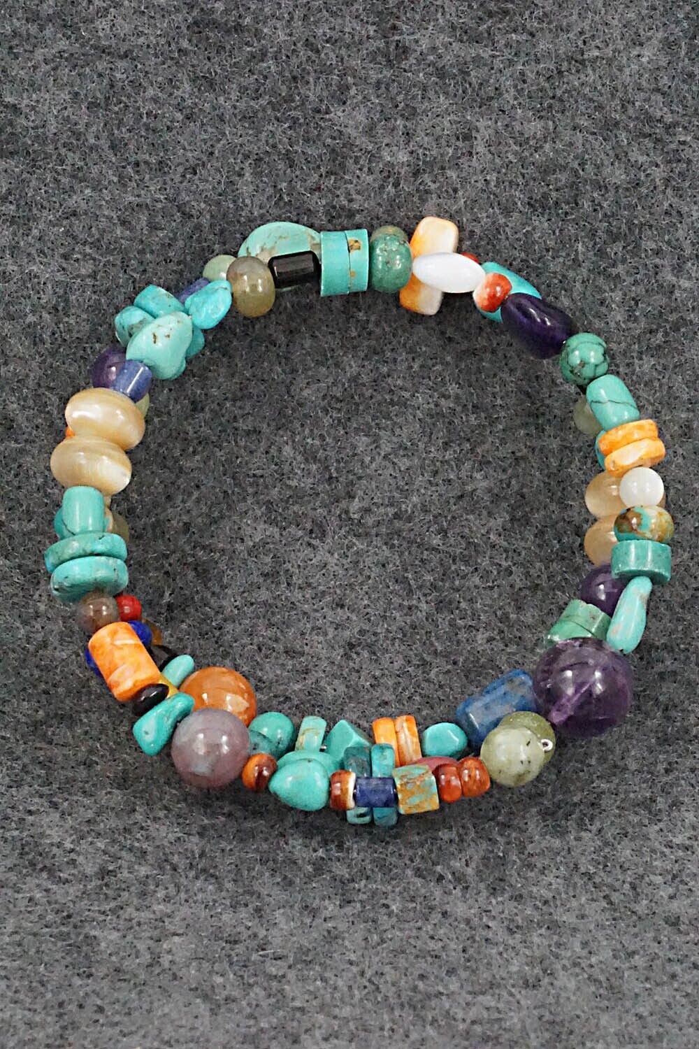Multi-Stone Beaded Wrap Bracelet - Helen Tsosie