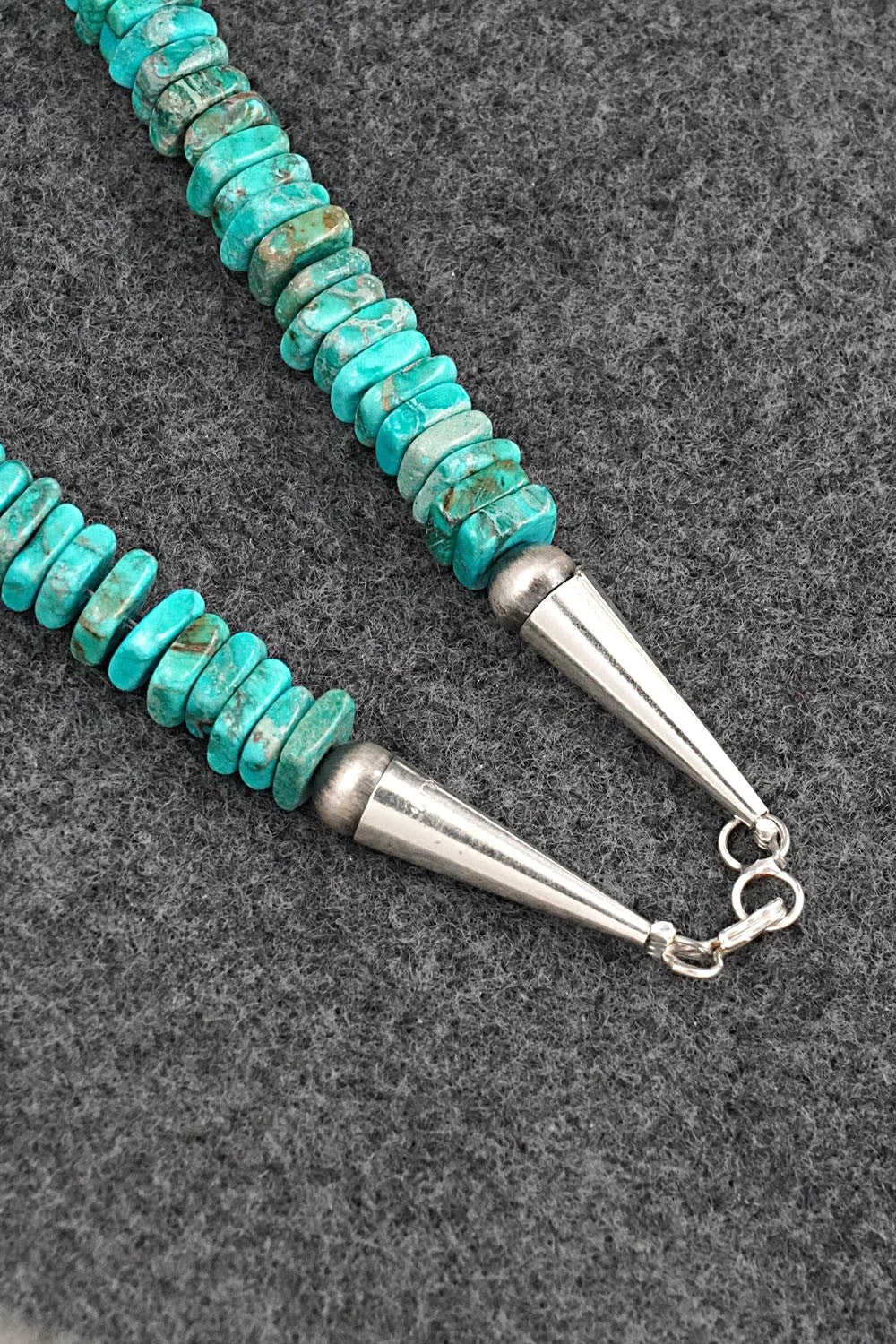 Turquoise & Sterling Silver Necklace 18" - Doreen Jake