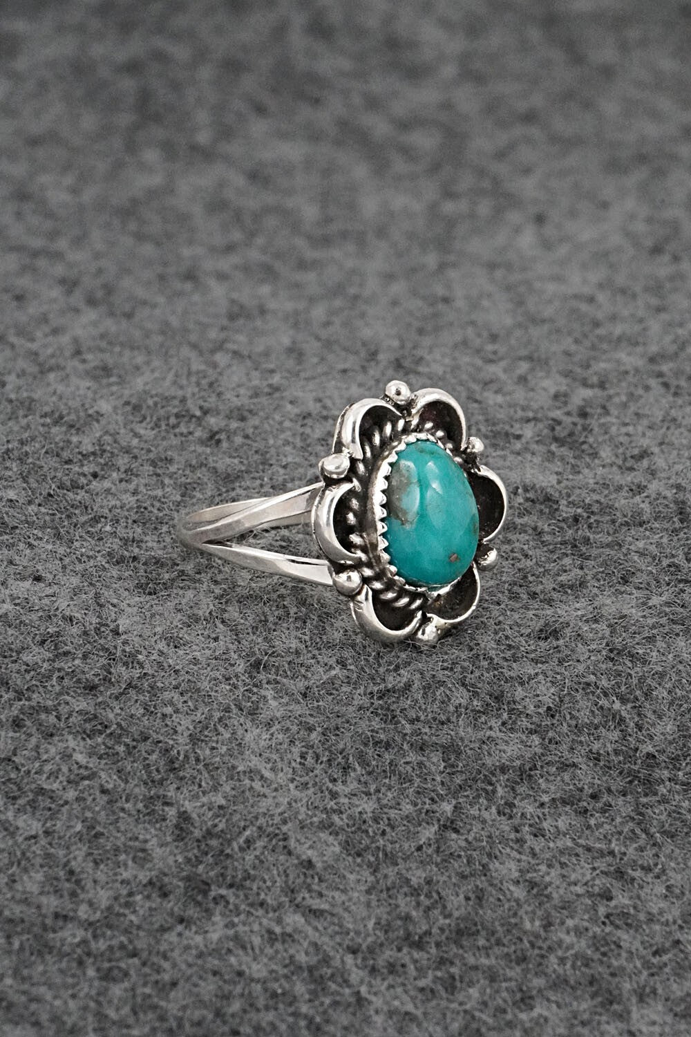 Turquoise & Sterling Silver Ring - Frieda Martinez - Size 6.75