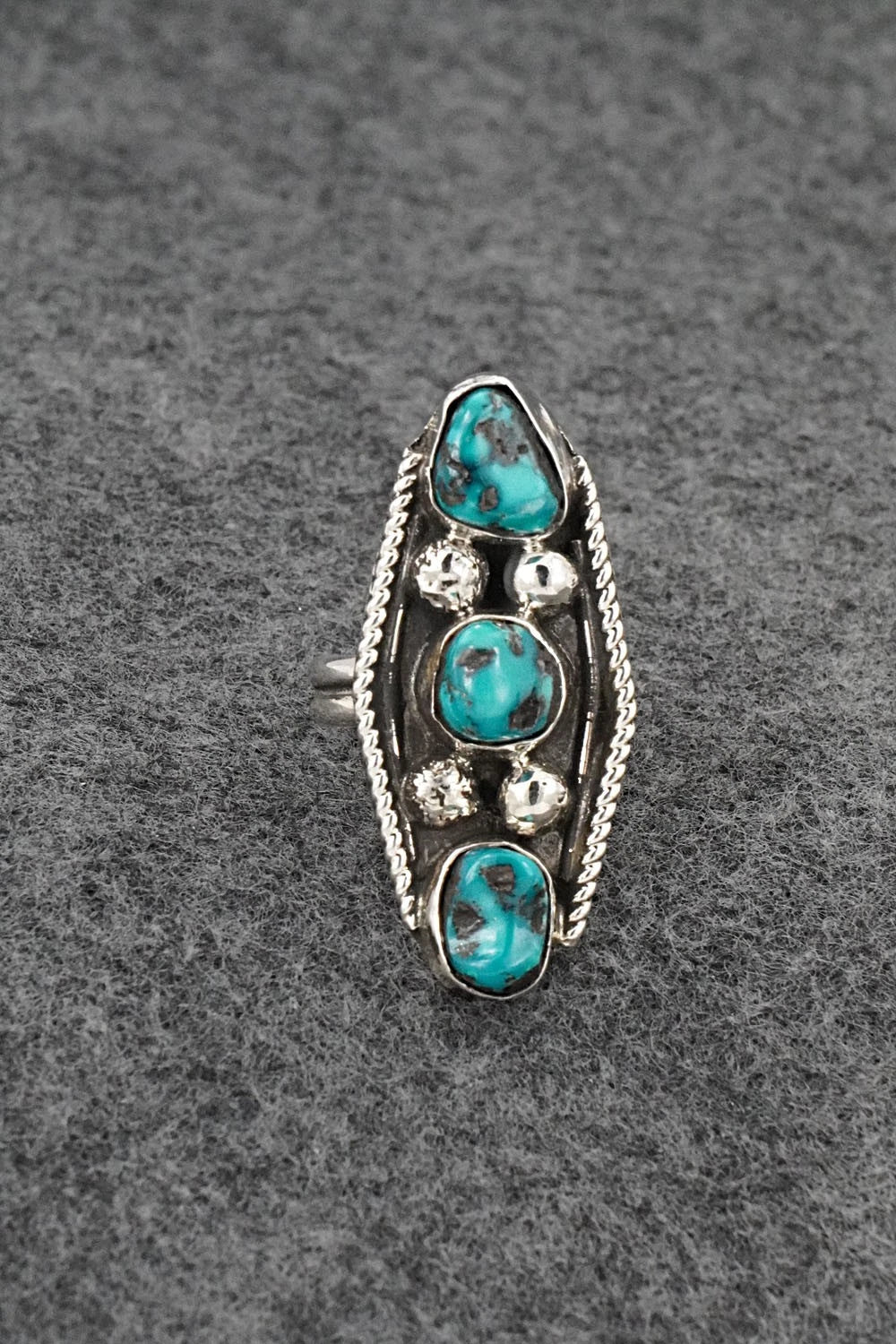 Turquoise & Sterling Silver Ring - Priscilla Reeder - Size 7