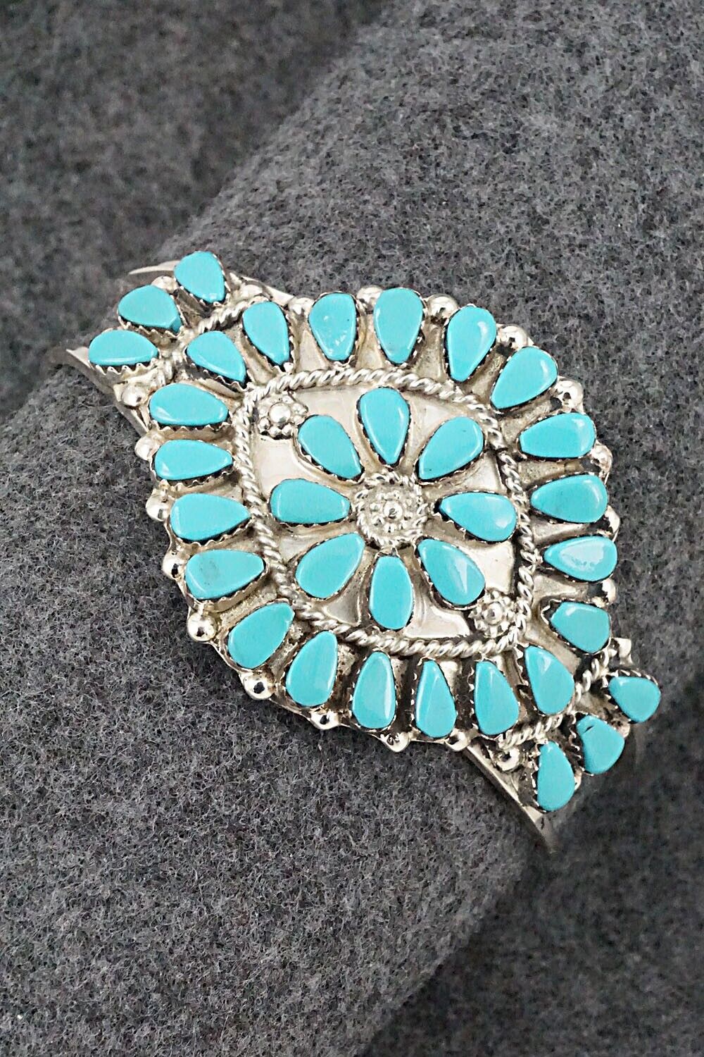 Turquoise & Sterling Silver Bracelet - Evangeline Tsabetsaye