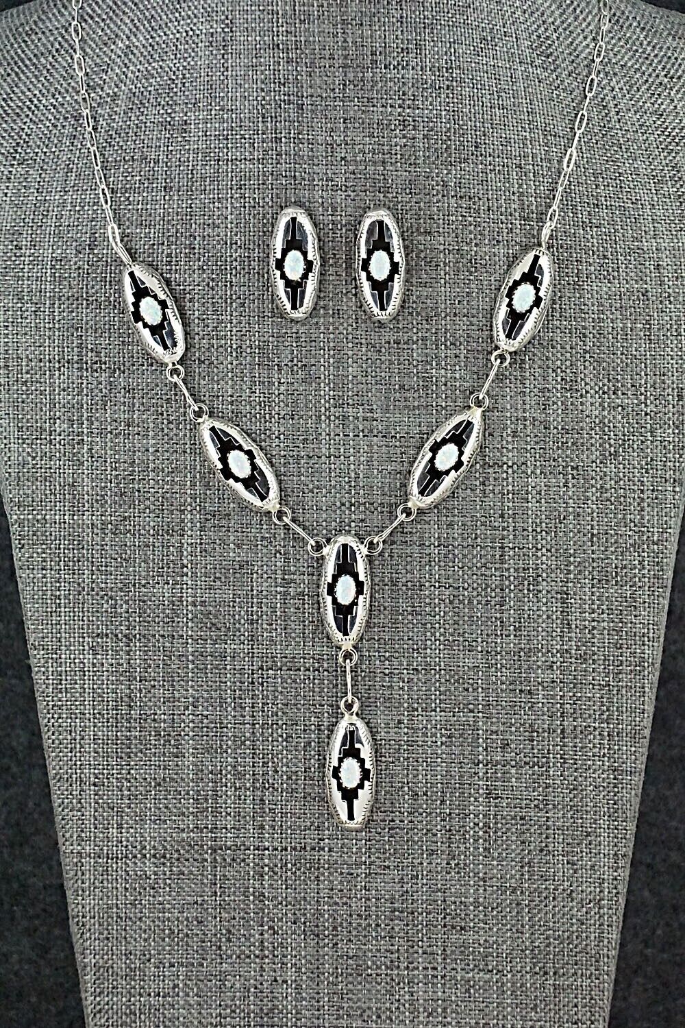 Opalite & Sterling Silver Necklace and Earrings Set - Felix Perry